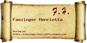 Faszinger Henrietta névjegykártya